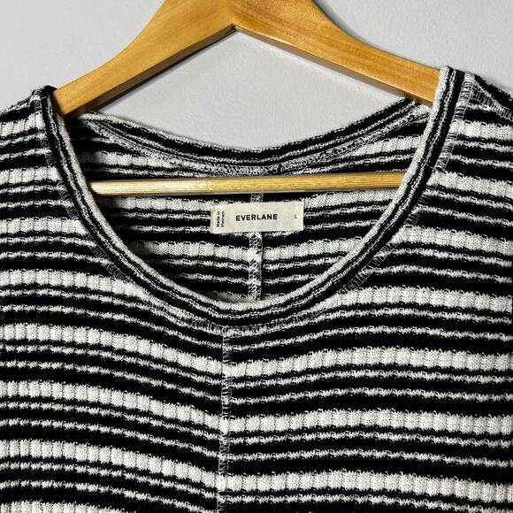 Everlane The Rib Knit A-line Tank Maxi Dress Women's Large Stripes Black White - Picture 8 of 13